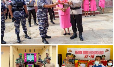 Danposal,-Danramil-seba-dan-Kepala-BRI-seba---Raijua-Berikan-Surprise-Pada-Kapolres-Sabu-Raijua-dan-staf-beserta-Bhayangkari-di-HUT-Bhayangkara-ke-76