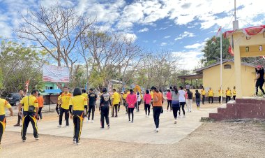 Sambut-HUT-ke-74,-Personel-Polwan-Polres-Sabu-Raijua-Gelar-Senam-Bersama