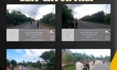 Sat-Samapta-Polres-Sabu-Raijua-laksanakan-pengaturan-arus-lalin-di-pagi-hari