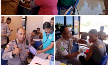 Menjelang-Hari-Bhayangkara-Ke-77,-Kapolres-Sarai-Menggelar-Vaksinasi-di-Mako-Polres-Sarai