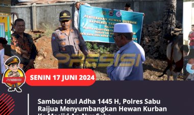 Sambut-Idul-Adha-1445-H,-Polres-Sabu-Raijua-menyumbangkan-Hewan-Kurban-Ke-Masjid-An-Nur-Seba