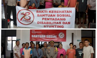 Dalam-rangka-Hari-Bhayangkara-Ke-78-Polres-Sabu-Raijua-Laksanakan-Kegiatan-Bakti-Kesehatan-dan-Bantuan-social-Kepada-Penyandang-disabilitas,-Anak-Stunting,-dan-Masyarakat-kurang-Mampu.