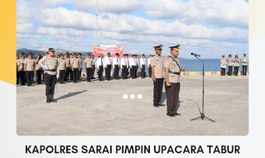 Kapolres-Sarai-Pimpin-Upacara-Tabur-Bunga-dalam-rangka-menyambut-Hari-Bhayangkara-ke-78