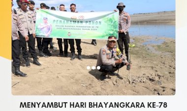 menyambut-Hari-Bhayangkara-Ke-78-Polres-Sarai-lakukan-penanaman-Mangrove.