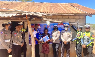 SAT-LANTAS-POLRES-SABU-RAIJUA-LAKSANAKAN-KEGIATAN-BANTUAN-SOSIAL-DALAM-RANGKA-HUT-POLISI-LALU-LINTAS-KE-69