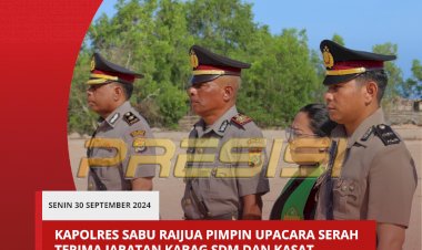 KAPOLRES-SABU-RAIJUA-PIMPIN-UPACARA-SERAH-TERIMA-JABATAN-KABAG-SDM-DAN-DAN-KASAT-SAMAPTA-POLRES-SABU-RAIJUA