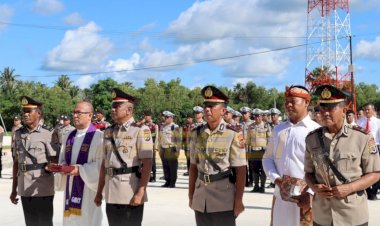 POLRES-SABU-RAIJUA-LAKSANAKAN-UPACARA-SERAH-TERIMA-JABATAN-KASAT-LANTAS,-KASAT-BINMAS-DAN-KAPOLSEK-SABU-BARAT