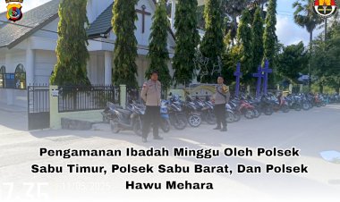 Pengamanan-Ibadah-Minggu-oleh-Polsek-Sabu-Timur,-Polsek-Sabu-Barat,-dan-Polsek-Hawu-Mehara