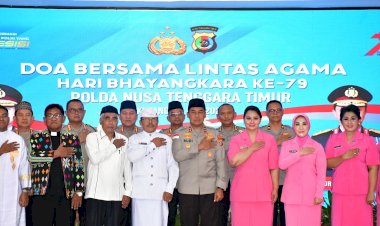Kapolda-NTT-Pimpin-Doa-Bersama-Lintas-Agama,-Pererat-Kebersamaan-Jelang-HUT-Bhayangkara-ke-79