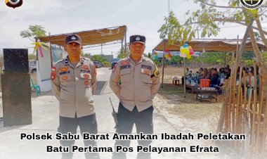 Polsek-Sabu-Barat-Amankan-Ibadah-Peletakan-Batu-Pertama-Pos-Pelayanan-Efrata