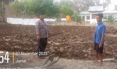 Bhabinkamtibmas-Polsek-Sabu-Barat-Laksanakan-Kegiatan-Pengolahan-Lahan-Kering