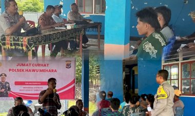 Polsek-Hawu-Mehara-Gelar-Jumat-Curhat-Bersama-Warga-Desa-Ledeae,-Perkuat-Komunikasi-dan-Soloditas-Kamtibmas