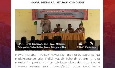 Polsek-Hawu-Mehara-Monitoring-Pengumuman-Kelulusan-287-Siswa-SMAN-1-Hawu-Mehara,-Situasi-Kondusif