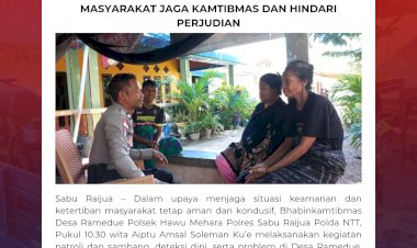 Bhabinkamtibmas-Polsek-Hawu-Mehara-Sambangi-Warga-Desa-Ramedue,-Ajak-Masyarakat-Jaga-Kamtibmas-dan-Hindari-Perjudian
