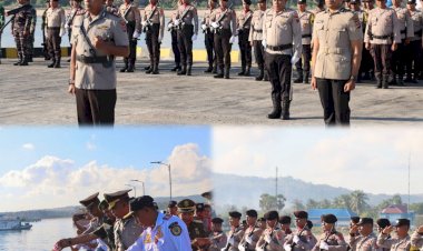 Menghormati-Jasa-Pahlawan,-Polres-Sabu-Raijua-Gelar-Upacara-Tabur-Bunga-Sambut-Hari-Bhayangkara-Ke-80