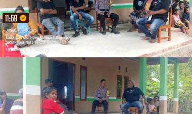 Patroli-Dialogis-Bhabinkamtibmas-Desa-Ramedue,-Ajak-Warga-Jaga-Kamtibmas-dan-Waspada-Cuaca-Ekstrem