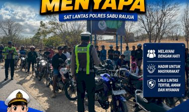 Keselamatan-Nomor-Satu,-Satlantas-Polres-Sabu-Raijua-Ajak-Masyarakat-Tertib-Saat-Mengantre-BBM-di-SPBU-Roboaba