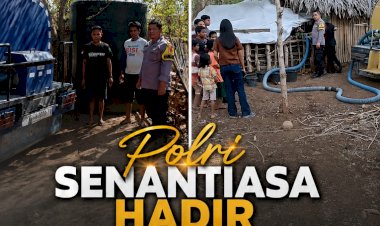 Peduli-Kebutuhan-Warga,-Bhabinkamtibmas-Polsek-Sabu-Barat-Bagikan-Air-Bersih