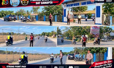 “Wujudkan-Lalu-Lintas-Aman-dan-Tertib,-Sat-Samapta-Polres-Sabu-Raijua-Gelar-Strong-Point”