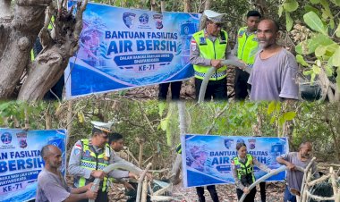 Bukan-Sekadar-Patroli,-Polantas-Sabu-Raijua-Buktikan-Kepedulian-dengan-Salurkan-Air-Bersih
