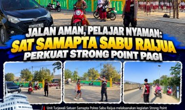 Jalan-Aman,-Pelajar-Nyaman:-Sat-Samapta-Sabu-Raijua-Perkuat-Strong-Point-Pagi