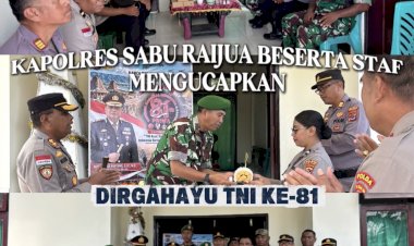Sinergitas-TNI-Polri-Semakin-Solid,-Kapolres-Sabu-Raijua-dan-PJU-Sampaikan-Ucapan-HUT-TNI-ke-81-ke-Koramil-1604-08/Sabu-Raijua