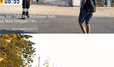 Polisi-Hadir-di-Pagi-Hari,-Polsek-Sabu-Barat-Jaga-Keselamatan-Pelajar-dan-Pengguna-Jalan