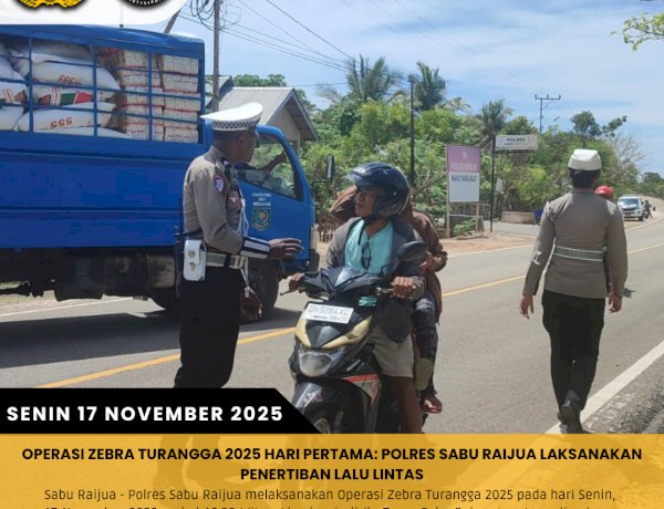 Operasi Zebra Turangga 2025 Hari Pertama: Polres Sabu Raijua Laksanakan Penertiban Lalu Lintas