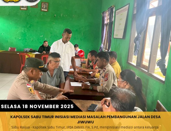 Kapolsek Sabu Timur Inisiasi Mediasi Masalah Pembangunan Jalan Desa Jiwuwu