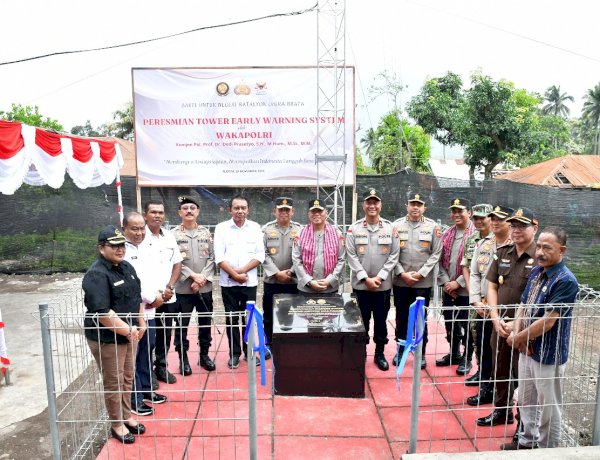 Wakapolri Resmikan Sistem Peringatan Dini Gunung Lewotobi Laki-Laki di Flores Timur