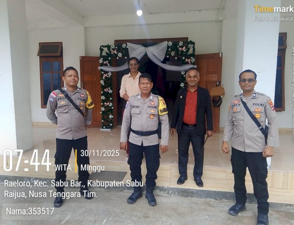 Polres Sabu Raijua Hadir Lakukan Pengamanan Ibadah Minggu di Sejumlah Gereja