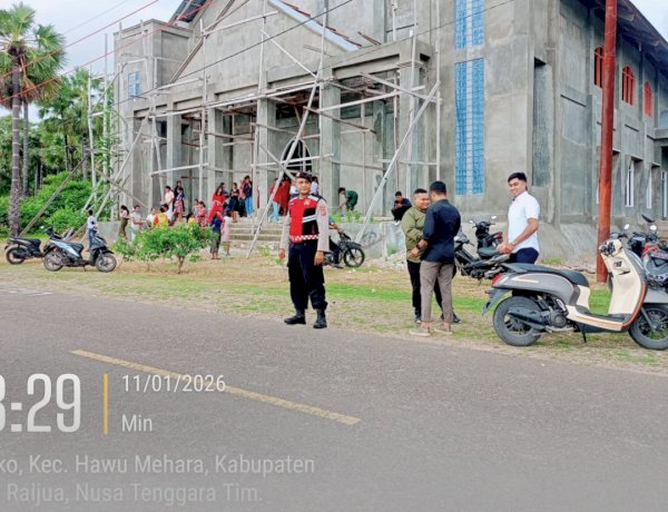POLRES SABU RAIJUA LAKSANAKAN PENGAMANAN IBADAH HARI MINGGU