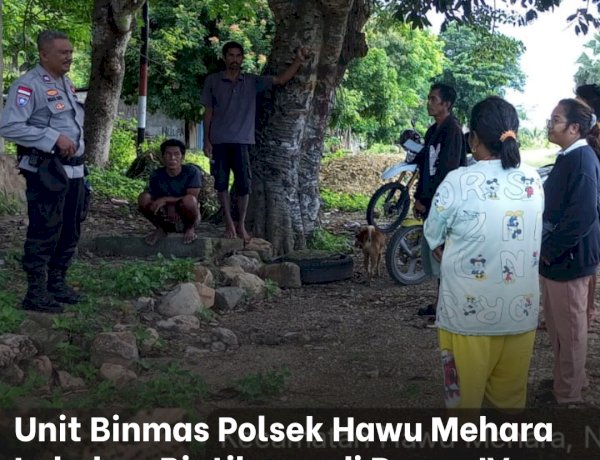 Unit Binmas Polsek Hawu Mehara Lakukan Bintibmas di Dusun IV Desa Daieko
