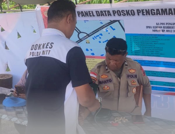 Dalam mendukung kelancaran tugas jelang  Idul Fitri 1447 H, Dokkes Polres Sabu Raijua lakukan pengecekan Kesehatan Petugas Pos Pam.