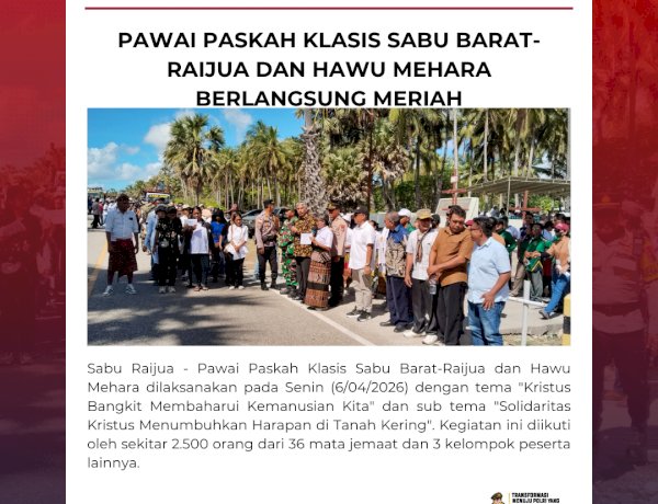 Pawai Paskah Klasis Sabu Barat-Raijua dan Hawu Mehara Berlangsung Meriah