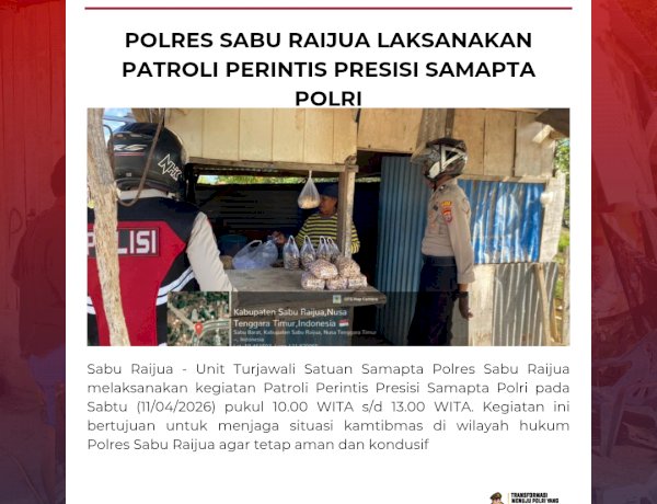 Polres Sabu Raijua Laksanakan Patroli Perintis Presisi Samapta Polri