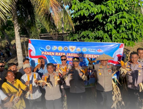 Kapolres Sabu Raijua Ikuti Panen Raya Jagung Kuartal II Serentak Nasional via Zoom di Desa Kujiratu