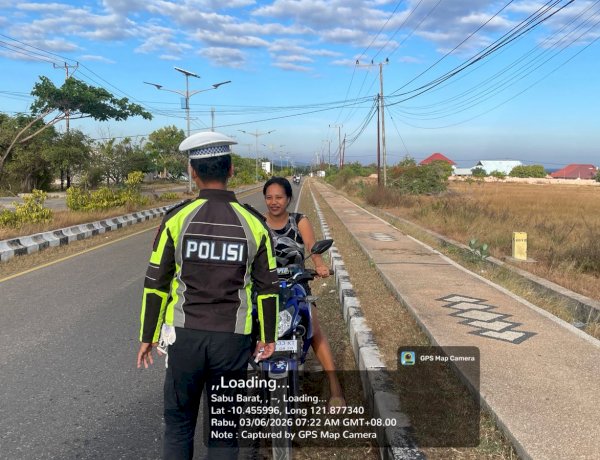 Wujudkan Kamseltibcarlantas, Satlantas Polres Sabu Raijua Rutin Laksanakan Strong Point Pagi