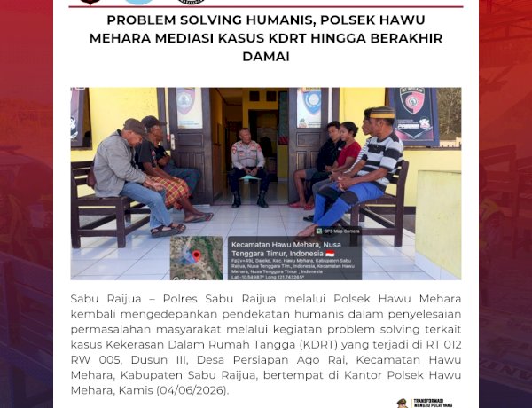 Problem Solving Humanis, Polsek Hawu Mehara Mediasi Kasus KDRT hingga Berakhir Damai