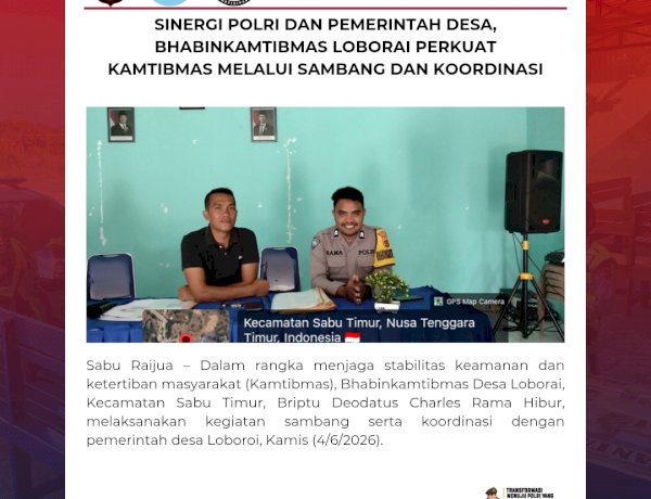 Sinergi Polri dan Pemerintah Desa, Bhabinkamtibmas Loborai Perkuat Kamtibmas Melalui Sambang dan Koordinasi