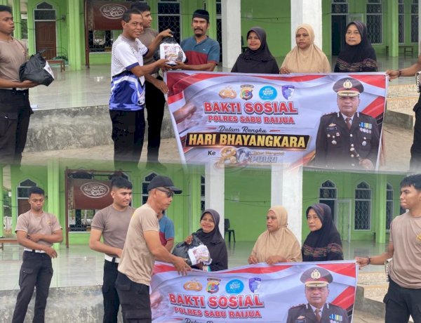 Sambut Hari Bhayangkara ke-80, Satlantas Polres Sabu Raijua Berbagi Kasih dengan Warga di Masjid An-Nur Seba