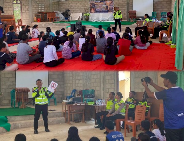 Polres Sabu Raijua Tanamkan Kesadaran Berlalu Lintas Sejak Dini Melalui Program “The Traffic Police”