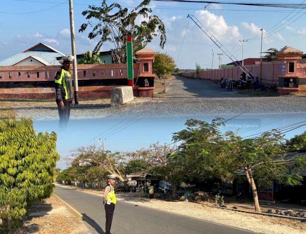 Satlantas Polres Sabu Raijua Laksanakan Strong Point, Wujudkan Kamseltibcarlantas di Jam Sibuk Pagi