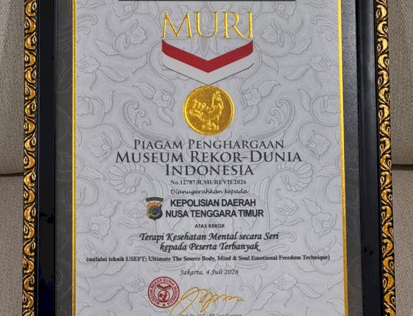 Polda NTT Torehkan Rekor MURI Dunia, Pelopor Terapi Kesehatan Mental bagi Anggota dan Masyarakat