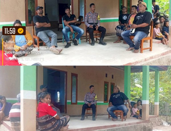 Patroli Dialogis Bhabinkamtibmas Desa Ramedue, Ajak Warga Jaga Kamtibmas dan Waspada Cuaca Ekstrem