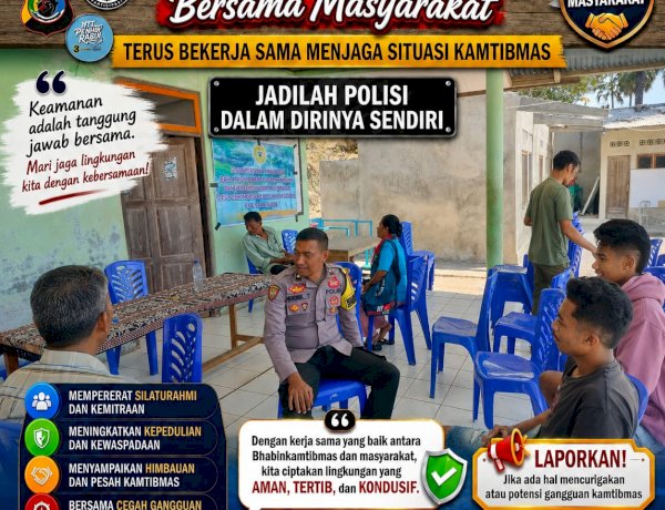 Polri Hadir dari Rumah ke Rumah, Bhabinkamtibmas Polres Sabu Raijua Perkuat Kamtibmas Lewat DDS
