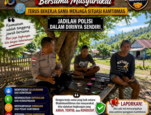 Bhabinkamtibmas Polsek Sabu Timur Perkuat Kamtibmas Melalui Sambang dan Problem Solving, Ajak Warga Waspada Cuaca Ekstrem