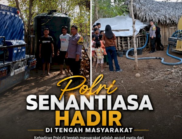 Peduli Kebutuhan Warga, Bhabinkamtibmas Polsek Sabu Barat Bagikan Air Bersih