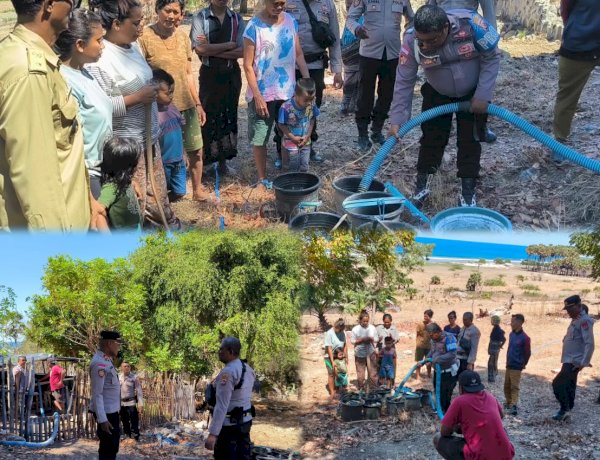 Peduli Warga di Tengah Kemarau, Polsek Hawu Mehara Salurkan Air Bersih untuk 67 KK di Padadida.