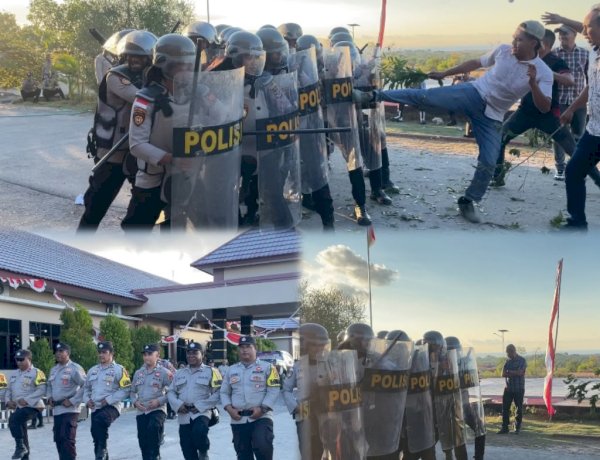 Polres Sabu Raijua Gelar Simulasi Pengendalian Unjuk Rasa, Tingkatkan Kesiapsiagaan Personel